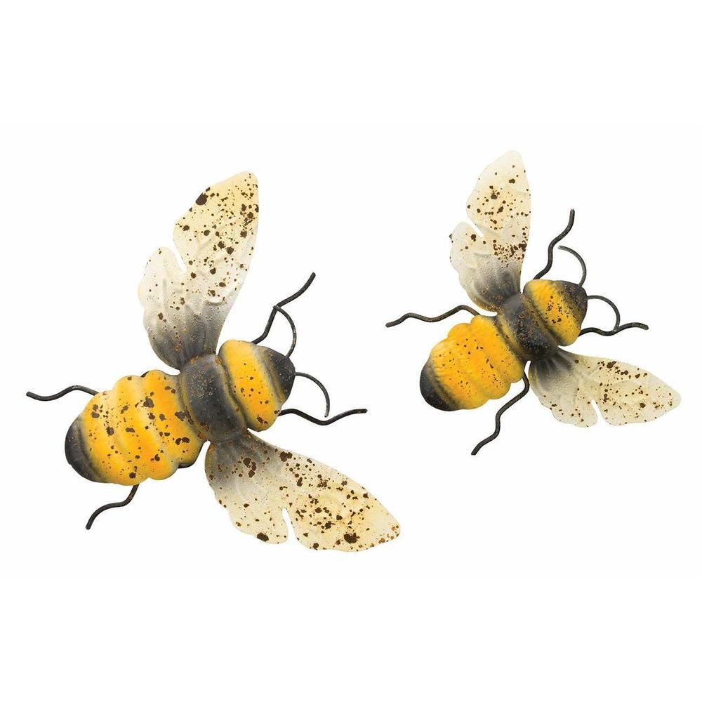Blue Bee Home Wall Decor Set Of 2 - Metal Sculpture, 3 Dimensional Home🙀